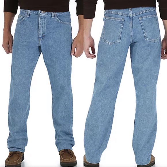 WRANGLER® FIVE STAR PREMIUM DENIM RELAXED FIT JEAN IN STONE BLEACH - Picture 2 of 7